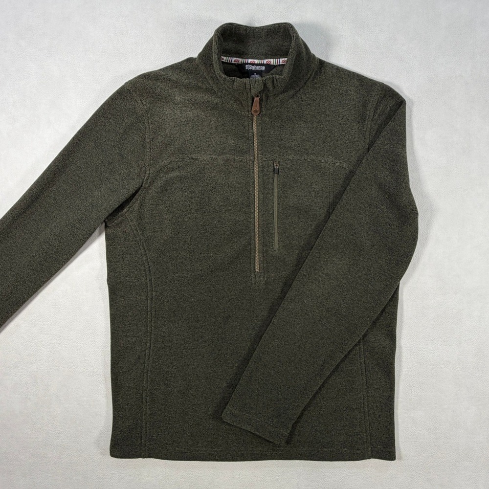Sherpa Adventure Gear Mens Medium Quarter Zip Fleece Pullover Olive Green
